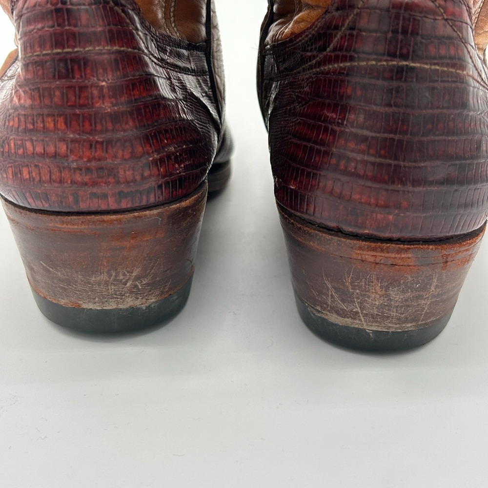 Vintage Nocona Teju Lizard Skin Western Cowboy Boots Men's 8.5  D Made in Spain - Picture 5 of 12